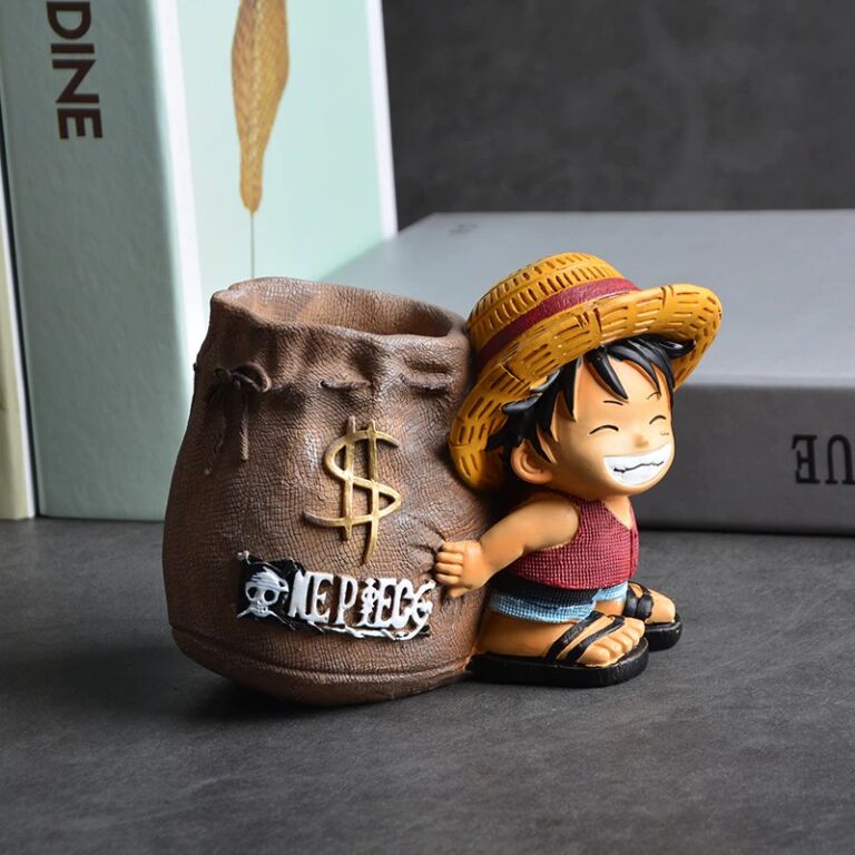 Anime One Piece Luffy Resin Office Pen Holders Collectible Monkey D