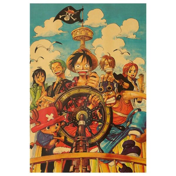 AIMEER Anime One Piece Character Collection L Luffy Sauron Retro Kraft Poster