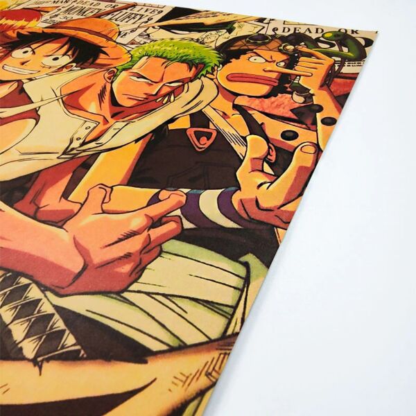 AIMEER Classic Anime One Piece Character Luffy Sanji Nami Robin Collection Vintage Kraft Poster