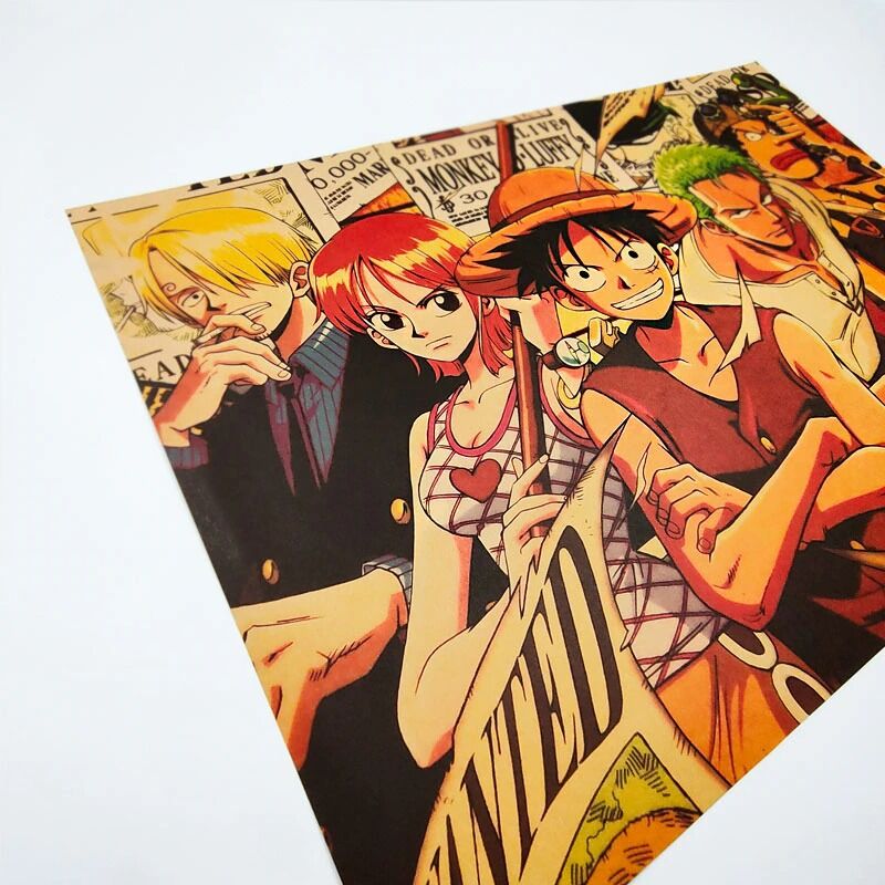 Luffy Sanji Nami Robin Collection Kraft Wanned Poster - Official