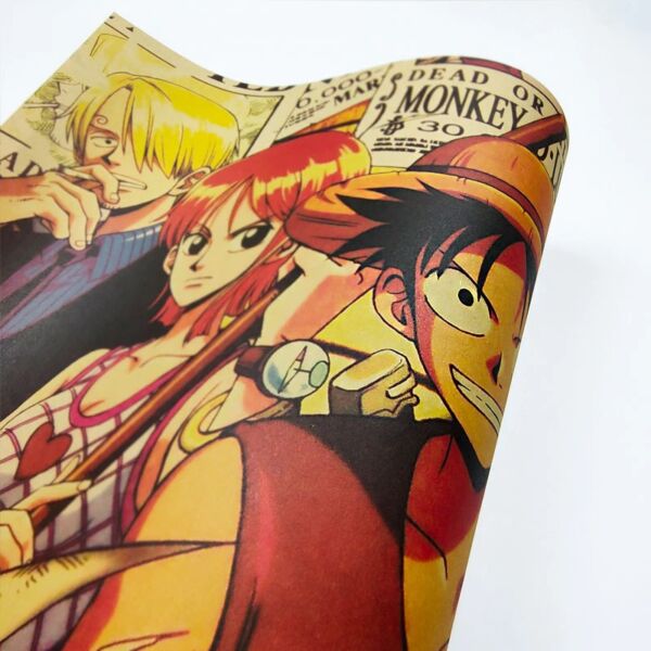 AIMEER Classic Anime One Piece Character Luffy Sanji Nami Robin Collection Vintage Kraft Poster