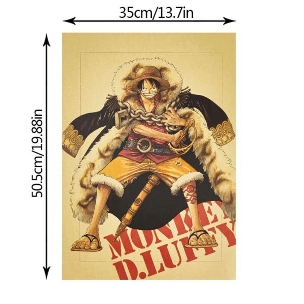 AIMEER Nostalgic ONE PIECE Luffy anime kraft paper poster