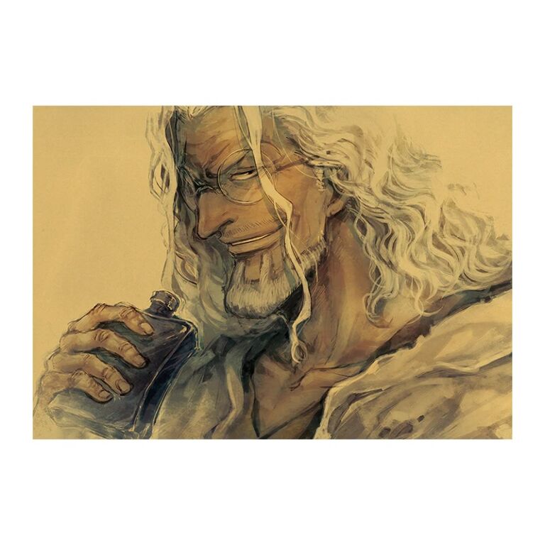 One Piece Anime Character Raleigh Head Kraft Paper Retro Poster ...