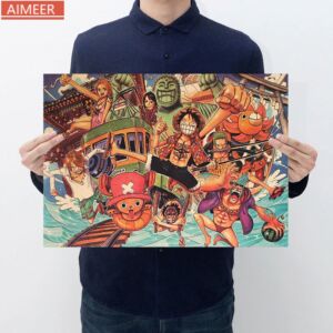 Popular Anime One Piece Luffy K Retro Kraft Poster