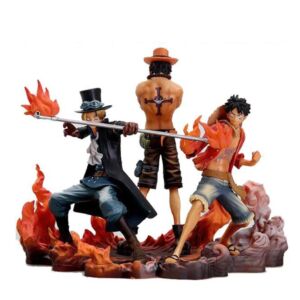 Anime One Piece Figurine-Monkey D Luffy Ace Sabo Three Brothers Set PVC Action Figure