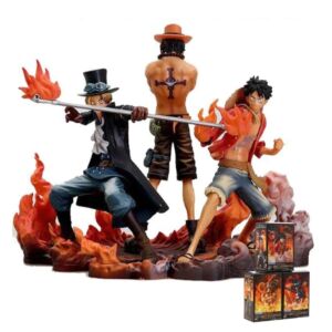 Anime One Piece Figurine-Monkey D Luffy Ace Sabo Three Brothers Set PVC Action Figure