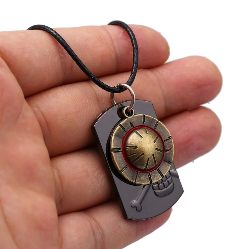 Collier One Piece – Pendentif Luffy & Thousand Sunny – Métal Bronze – Breloque