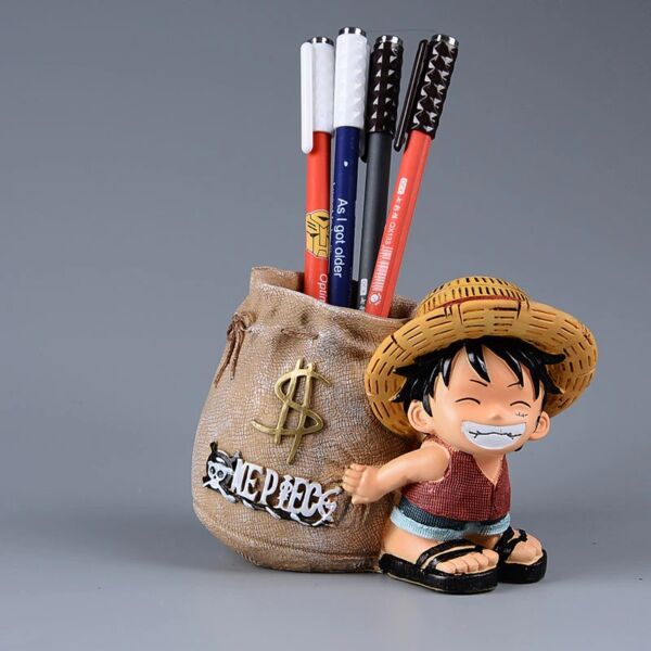 Anime One Piece Luffy Resin Office Pen Holders Collectible Monkey D Luffy