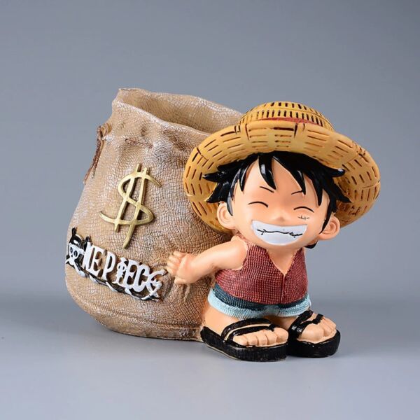 Anime One Piece Luffy Resin Office Pen Holders Collectible Monkey D Luffy