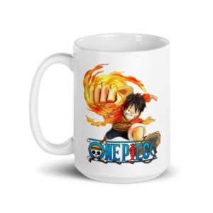 One Piece Monkey D. Luffy White glossy mug