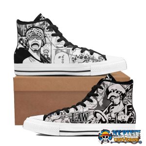 Manga Style Trafalgar Law Hightop Canvas Shoes