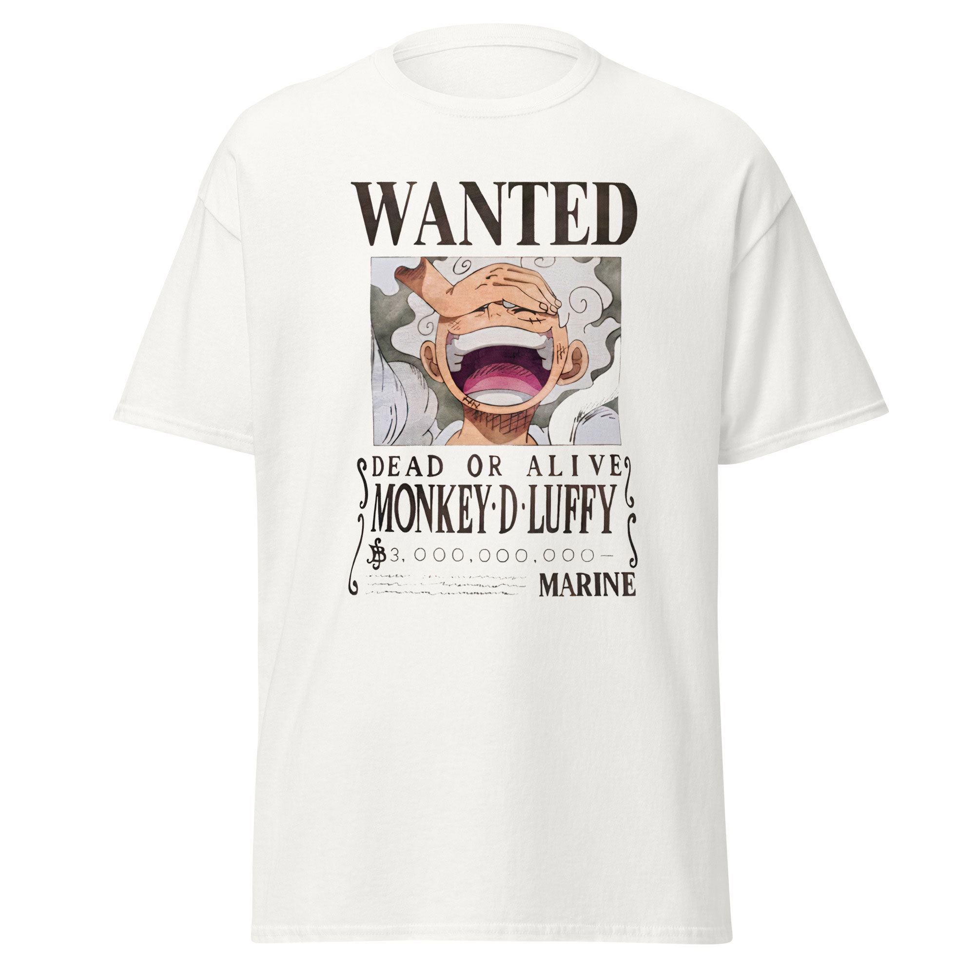 CAMISETA 100% ALGODÃO - WANTED LUFFY GEAR 5