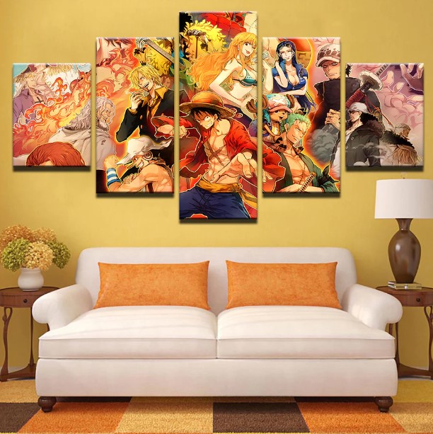 Strawhat Pirates Member Luffy 5 Piece Canvas Wall Art