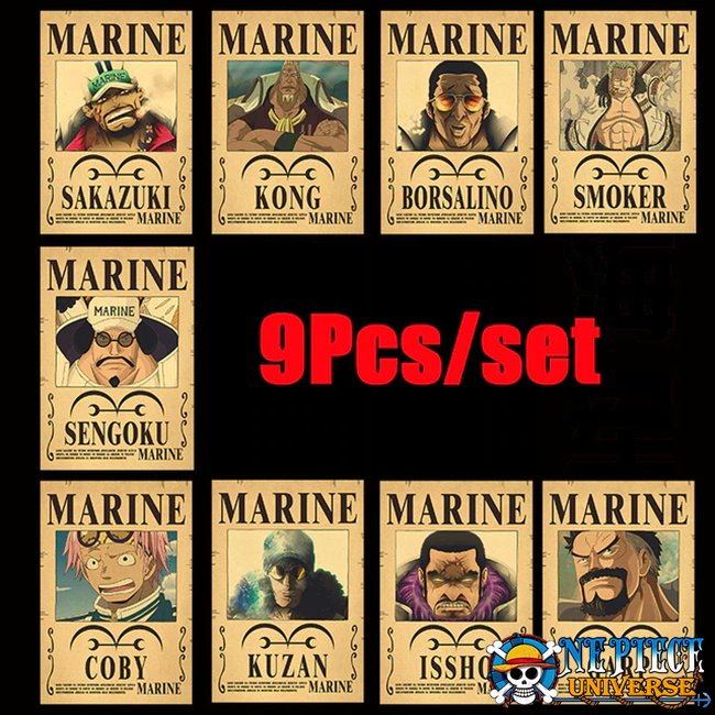 Marine Poster One Piece Members 9PCS/Set