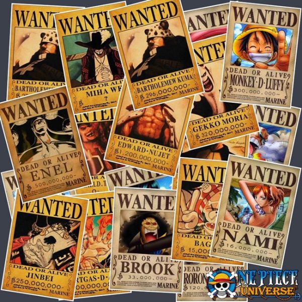 one piece wanted stickers