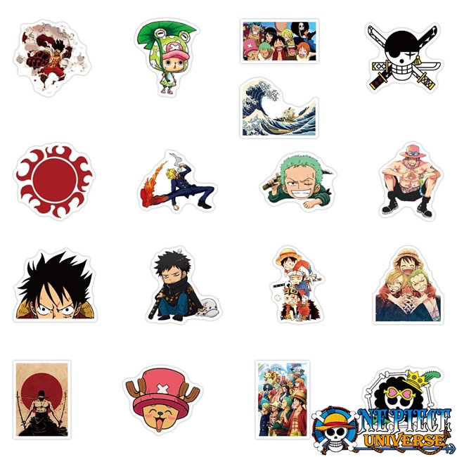 50PCS New Cartoon Anime One Piece Stickers