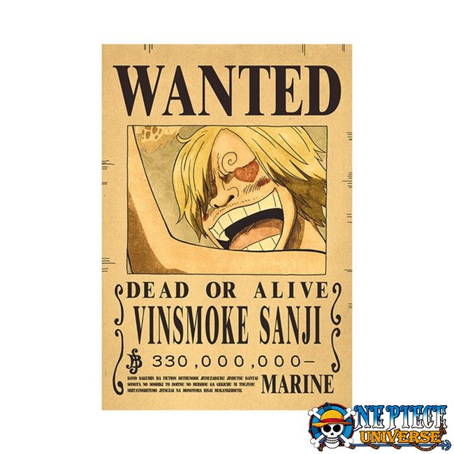 One Piece Sanji Wanted Poster Wall Decoration HOT - Official One Piece  Merch Collection 2023 - One Piece Universe Store