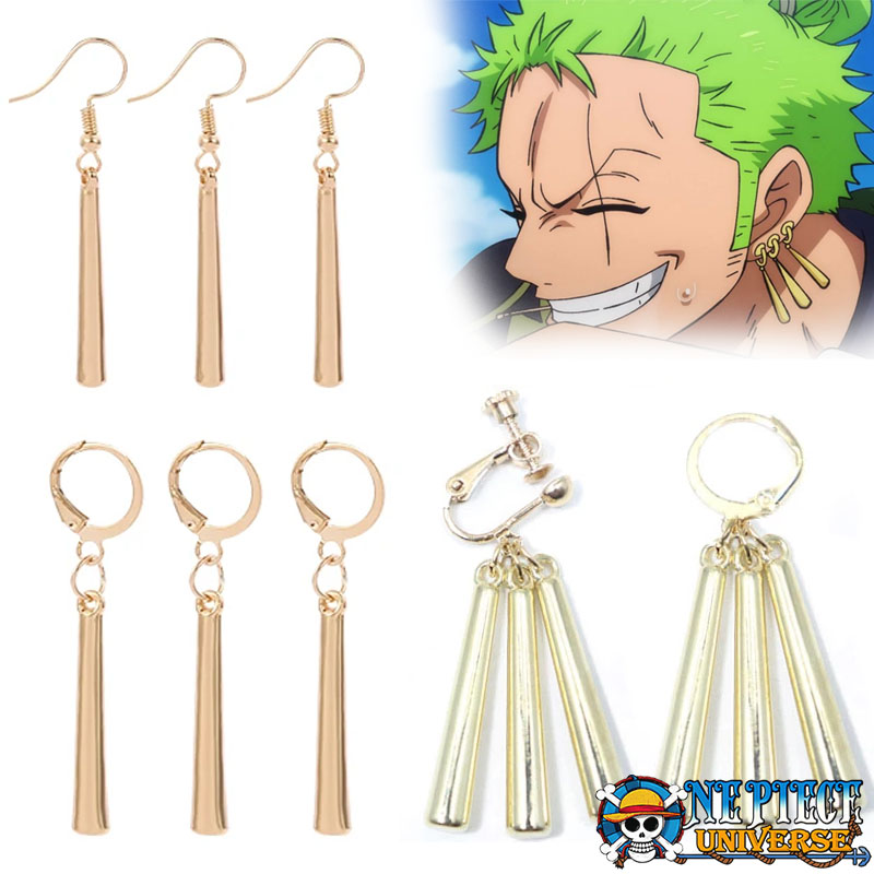 Silver Zoro Roronoa Earrings, high quality anime inspired earrings