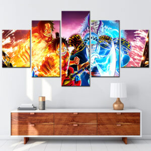 Monkey D Luffy Art Fire Punch 5 Panel Wall Art