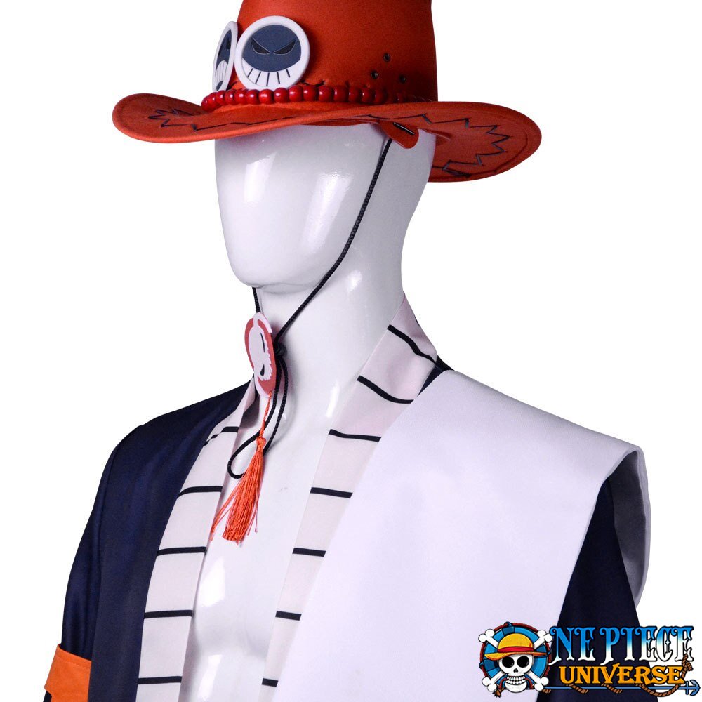  GK-O Portgas D Ace Cowboy Hat Costume Hats White Weard Pirates  Regiment Ace Cosplay Fashion : Clothing, Shoes & Jewelry