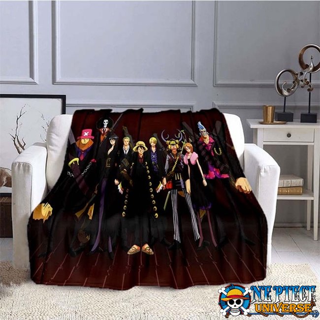 All Black Straw Hat Pirates Vs Usopp Blanket 1 usopp blanket