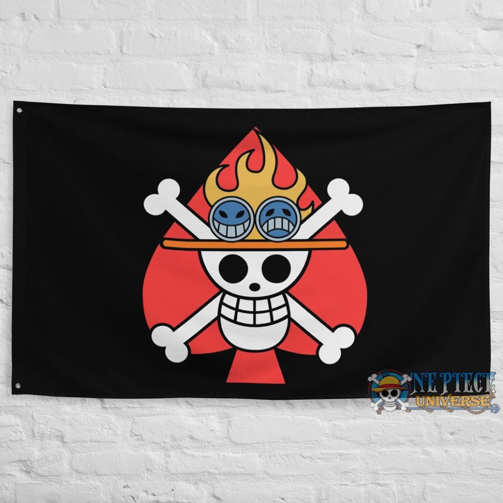 One Piece Spade Pirates ACE Jolly Roger Flag (2 Colors) | One Piece ...