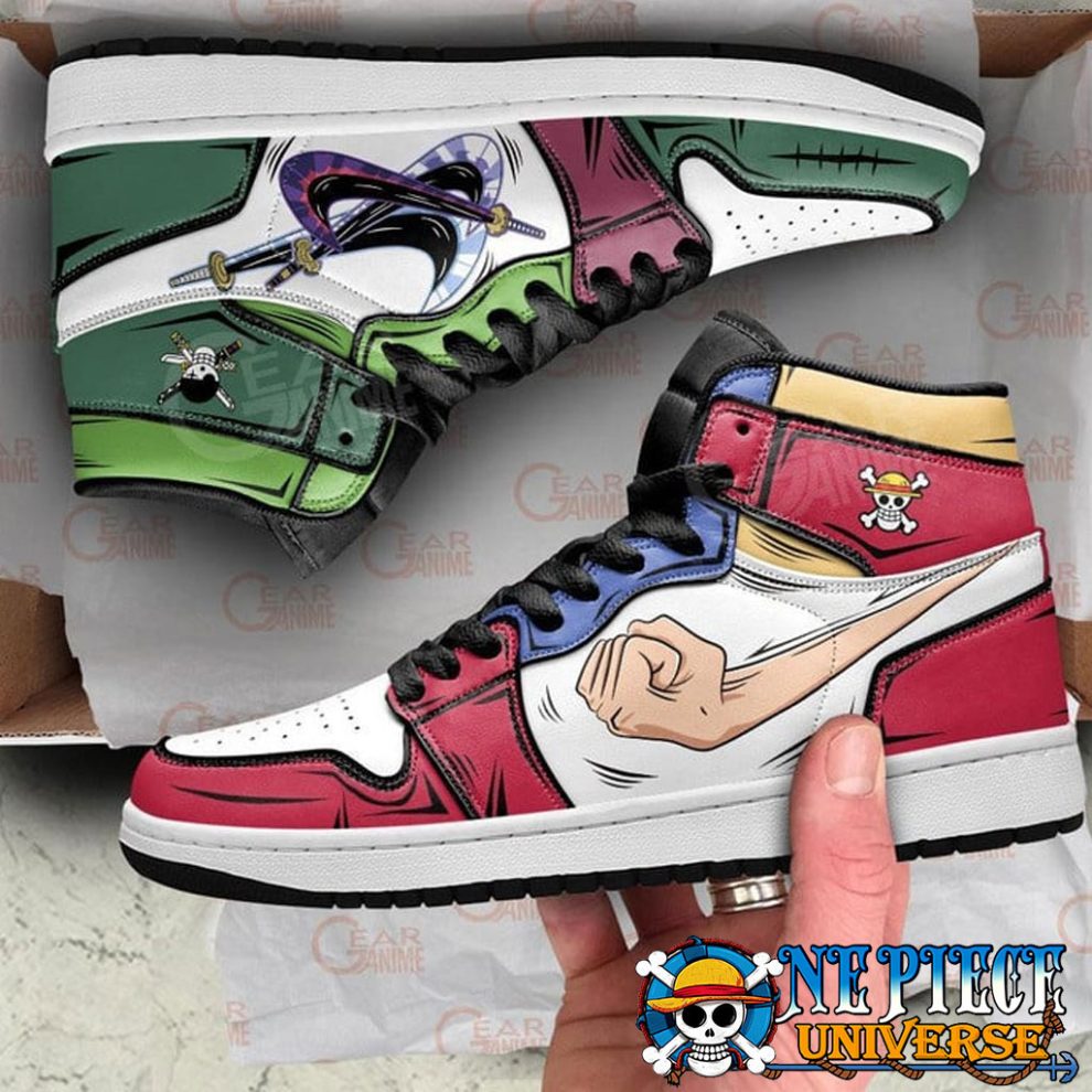 One Piece Zoro And Luffy Sneakers Anime Custom Shoes Free Shipping