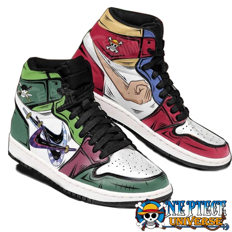 One Piece Zoro And Luffy Sneakers Anime Custom Shoes Free Shipping