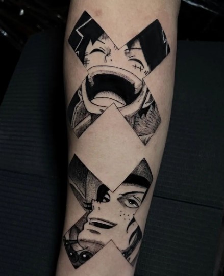 ace and luffy one piece tattoo