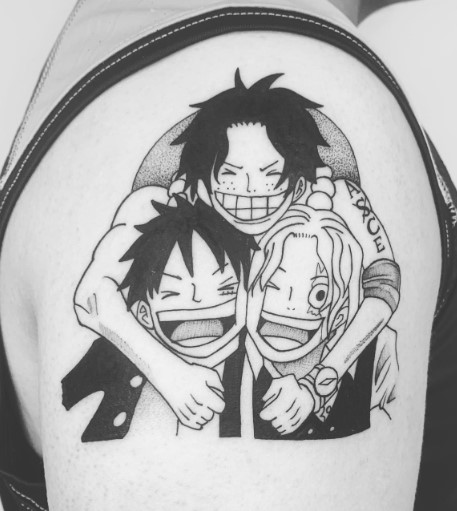 ace and luffy one piece tattoo
