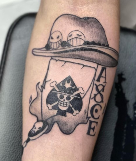 ace one piece hat tattoo