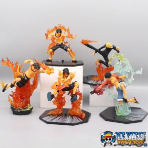 One Piece Resin Statue ACE firefist, Luffy, Zoro and Sanji