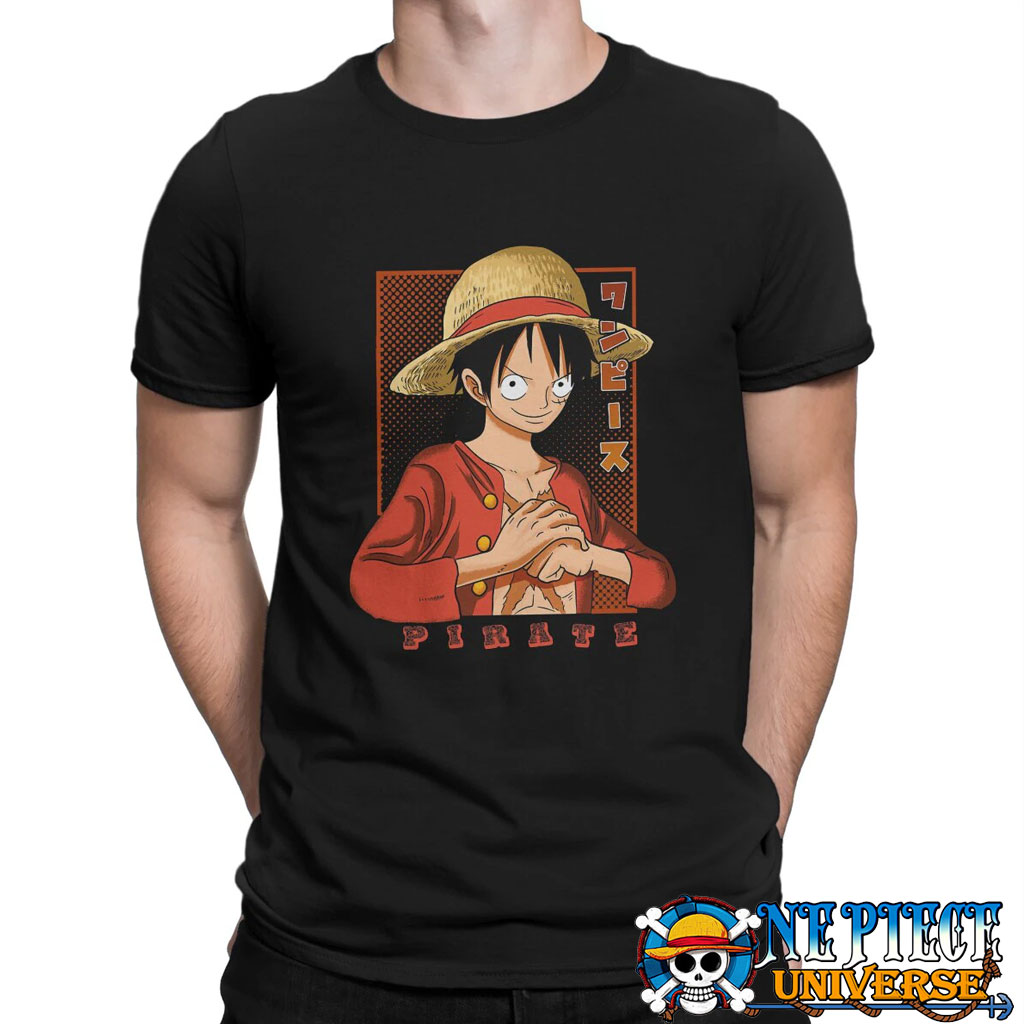 T-shirt en coton Luffy assis de One Piece, sous licence officielle