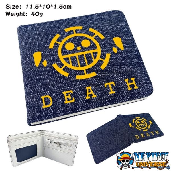 one piece jolly roger denim wallet