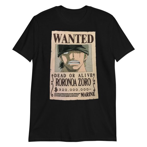 One Piece Roronoa Zoro Wanted Poster Authentic Anime T-Shirt