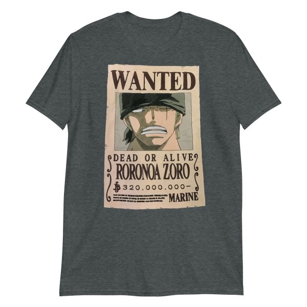 One Piece Roronoa Zoro Wanted Poster Authentic Anime T-Shirt