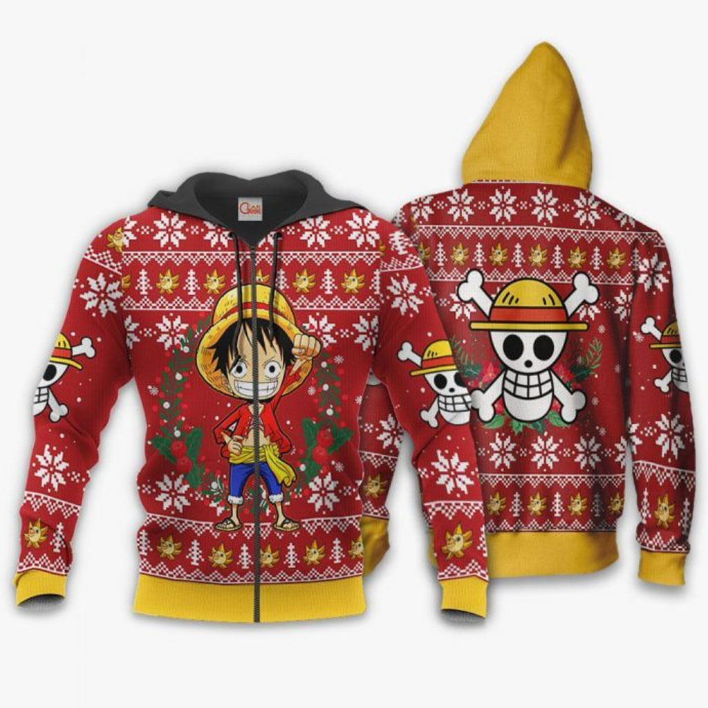 One Piece Luffy Gear 5 Ugly Christmas Sweater Xmas Gift