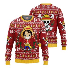 One Piece Luffy Gear 5 Ugly Christmas Sweater Xmas Gift