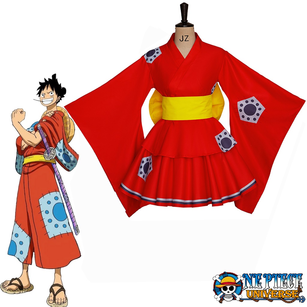  Monkey D. Luffy Cosplay Costume Kimono Outfits for Halloween  Cosplay Anime : Clothing, Shoes & Jewelry