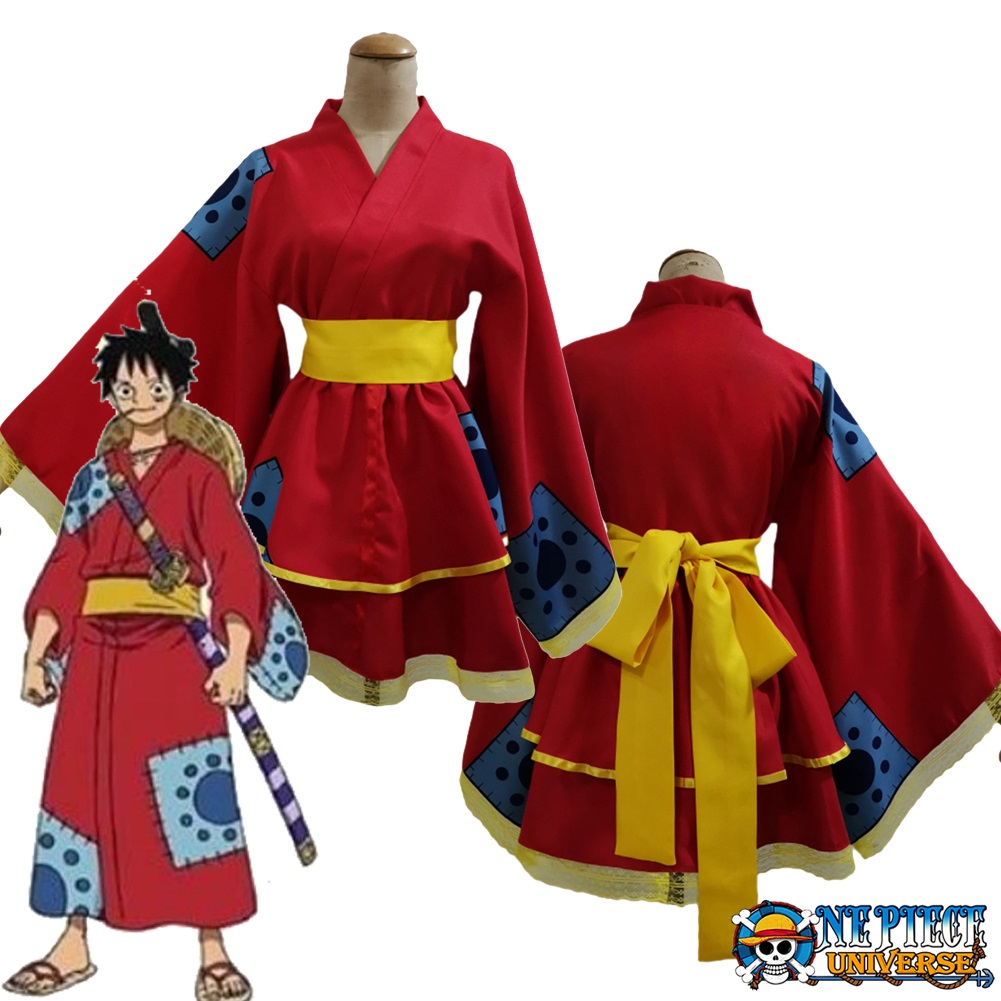 Uma peça Wano País Monkey D. Luffy cosplay Outfit Kimono