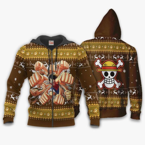 One Piece Luffy Gomu Gomu Ugly Sweater Xmas Christmas Gift