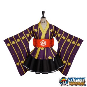 Anime Luffy Kimono Cosplay Traje, Wano Country Arc, vestido Lolita