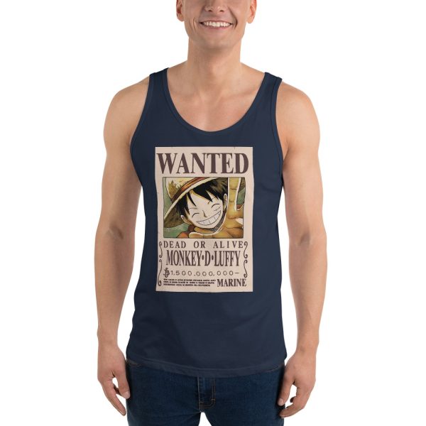 Vintage One Piece Monkey D. Luffy Wanted Poster Tank Top