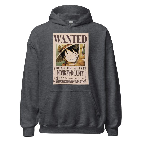 One Piece Monkey D. Luffy Wanted Poster Authentic Anime Unisex Hoodie