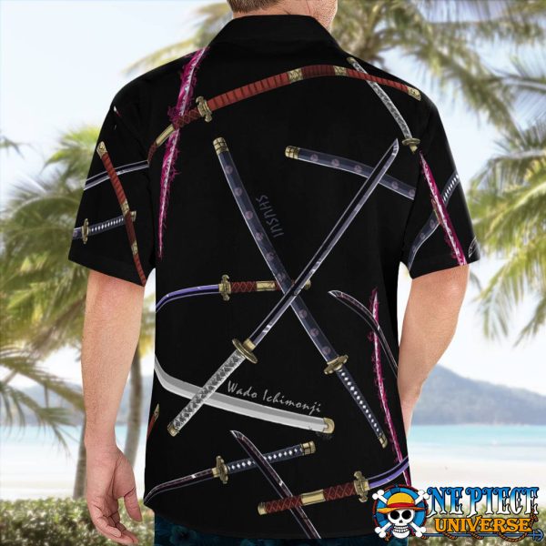 4 Sword Style Zoro Hawaiian Shirt Black