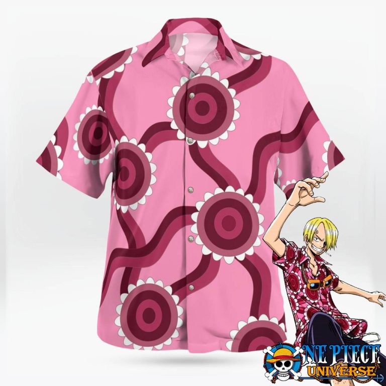 Pink Sanji Skypiea Shirt Hawaiian Pattern Cosplay 2024 | One Piece ...