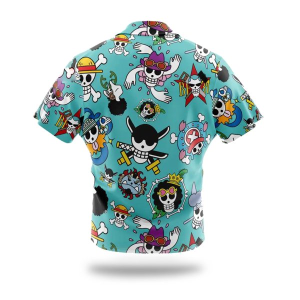 One Piece Jolly Rogers Button Up Hawaiian Shirt