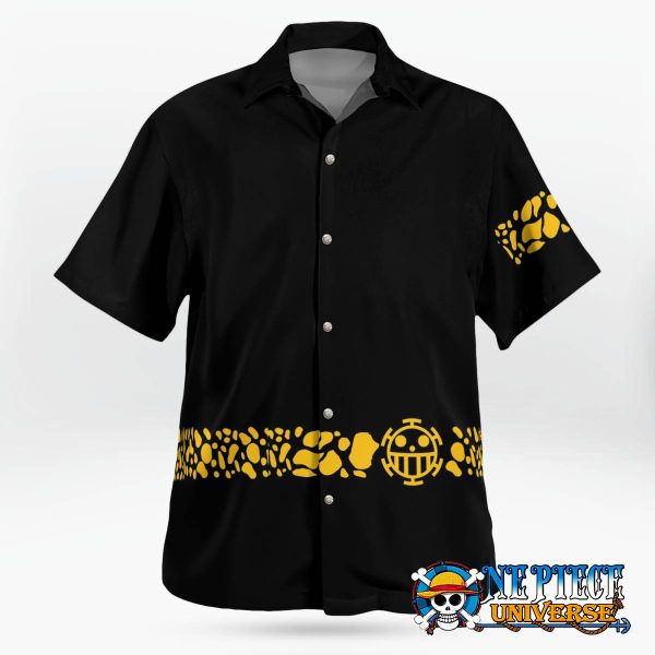 Black One Piece Trafalgar Law Coat Hawaii Shirt Pattern