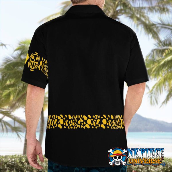 Black One Piece Trafalgar Law Coat Hawaii Shirt Pattern