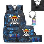 SET 3PCS One Piece Luffy Strawhat Backpack Anime